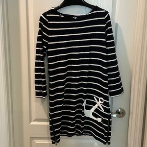 Striped Dress with Anchor Design